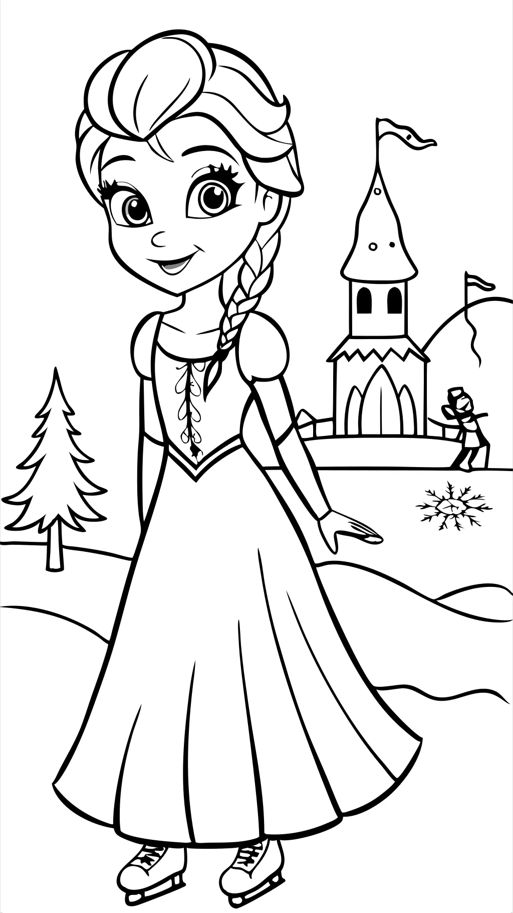 Páginas para colorear gratis de Elsa y Anna